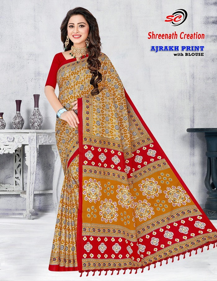 Ajarakh Print Vol-1 Sc Cotton Sarees