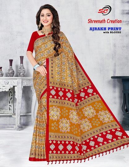 Ajarakh Print Vol-1 Sc Cotton Sarees