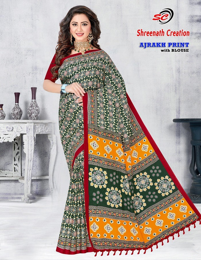 Ajarakh Print Vol-1 Sc Cotton Sarees