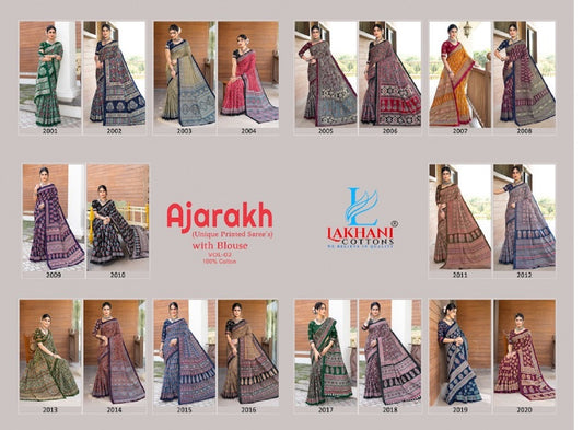 Ajarakh Vol 2 Lakhani Cotton Sarees