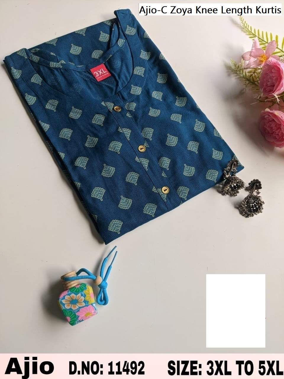 Ajio-C Zoya Rayon Knee Length Kurtis – Kavya Style Plus