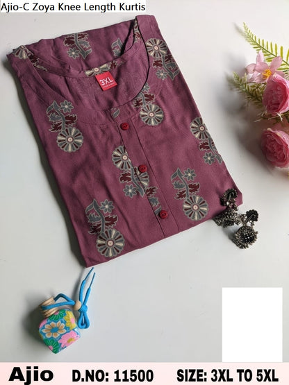 Ajio-C Zoya Rayon Knee Length Kurtis