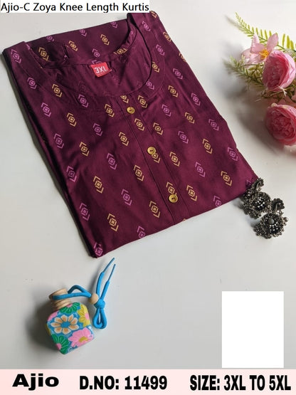 Ajio-C Zoya Rayon Knee Length Kurtis