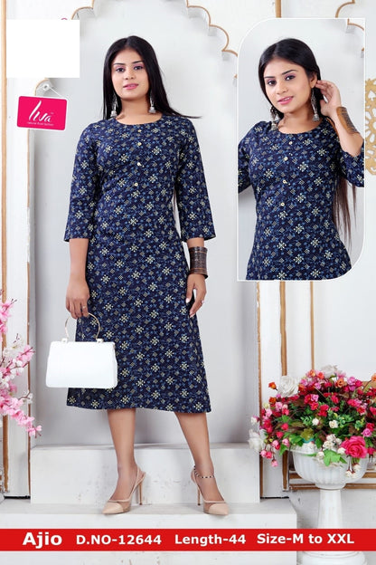 Ajio Zoya Rayon Straight Cut Kurtis