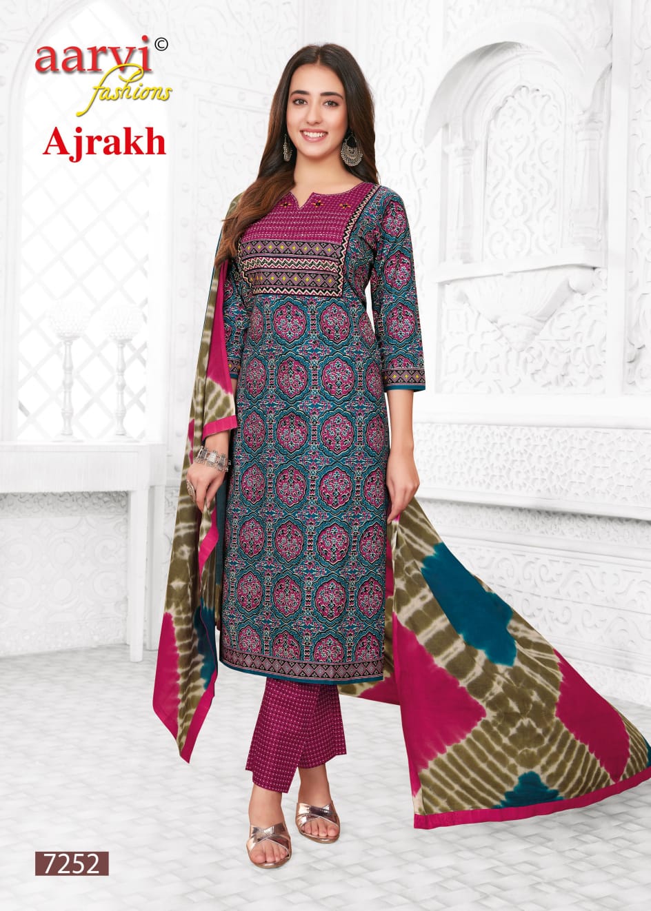 Ajrakh Vol 2 Aarvi Fashions Cotton Readymade Pant Style Suits