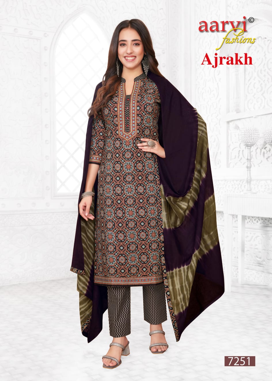 Ajrakh Vol 2 Aarvi Fashions Cotton Readymade Pant Style Suits