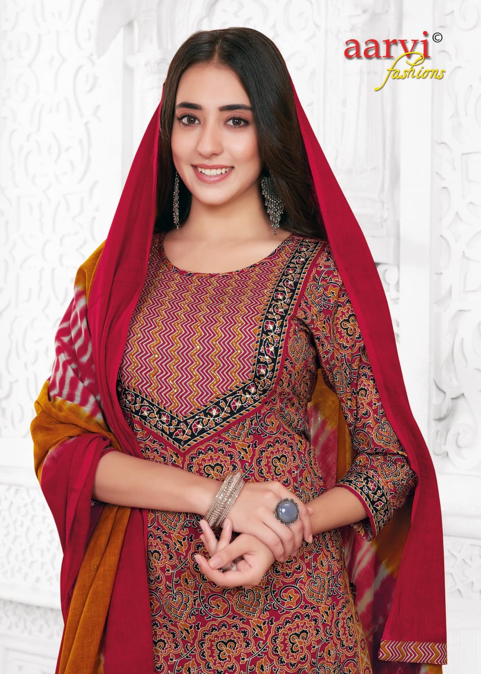 Ajrakh Vol 2 Aarvi Fashions Cotton Readymade Pant Style Suits