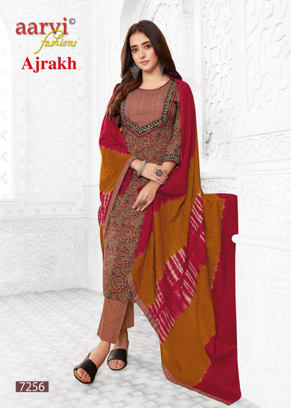 Ajrakh Vol 2 Aarvi Fashions Cotton Readymade Pant Style Suits