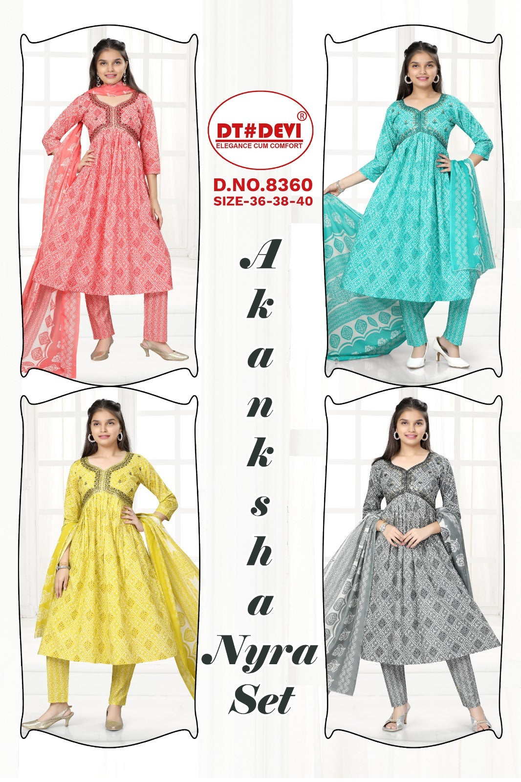 Akanksha-8360 Dt Devi Reyon Readymade Pant Style Suits