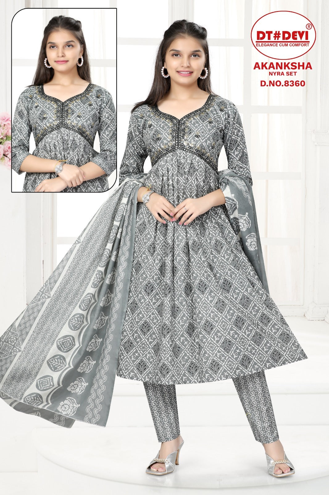 Akanksha-8360 Dt Devi Reyon Readymade Pant Style Suits