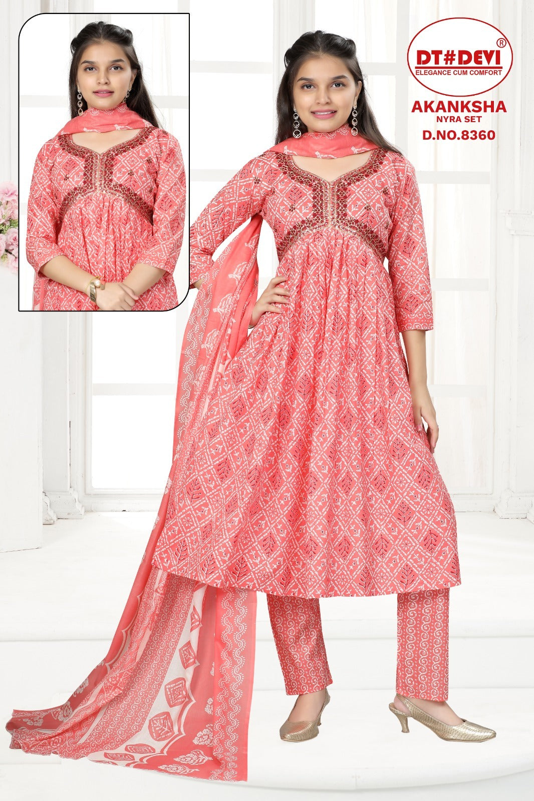 Akanksha-8360 Dt Devi Reyon Readymade Pant Style Suits