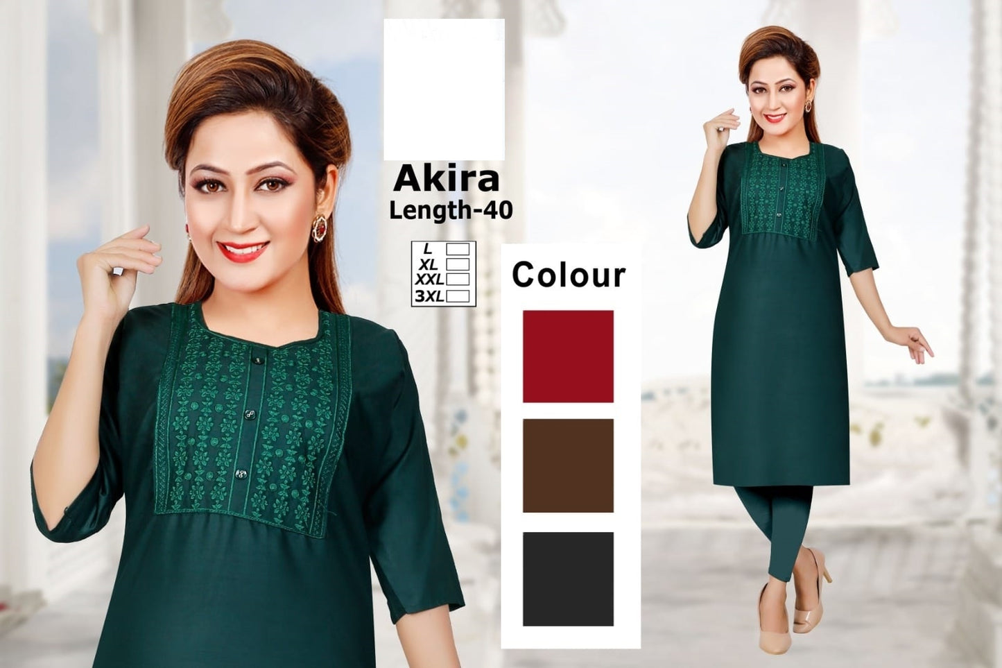 Akira Zoya Rayon Straight Cut Kurtis