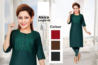 Akira Zoya Rayon Straight Cut Kurtis