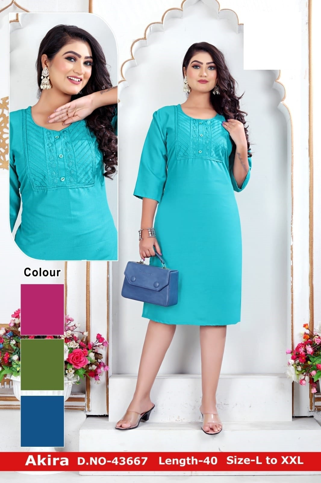 Akira Zoya Rayon Straight Cut Kurtis