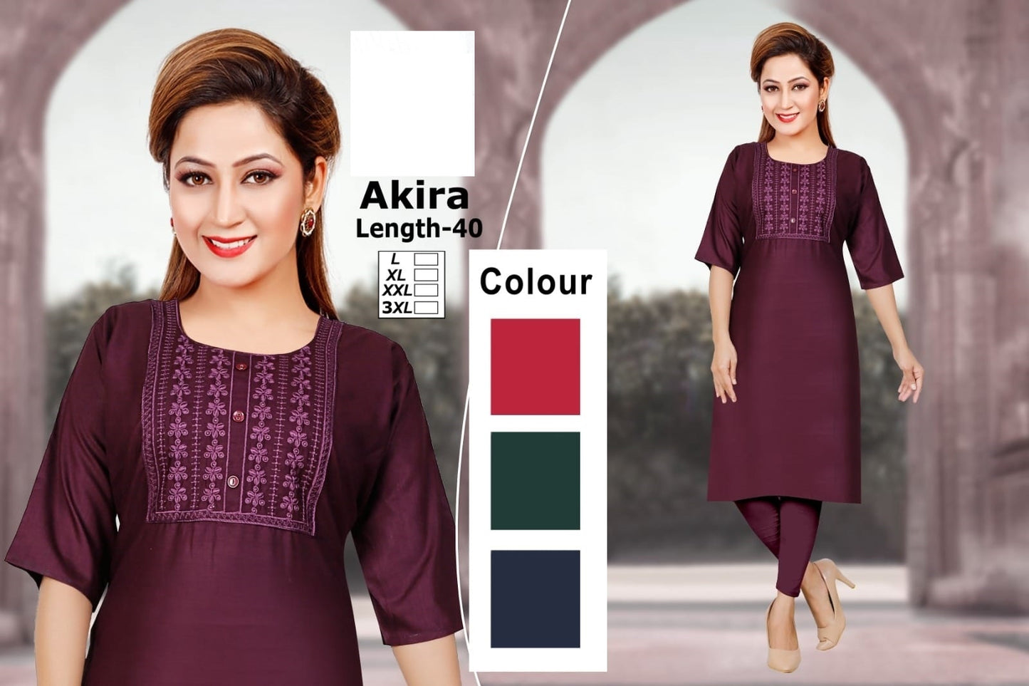 Akira Zoya Rayon Straight Cut Kurtis