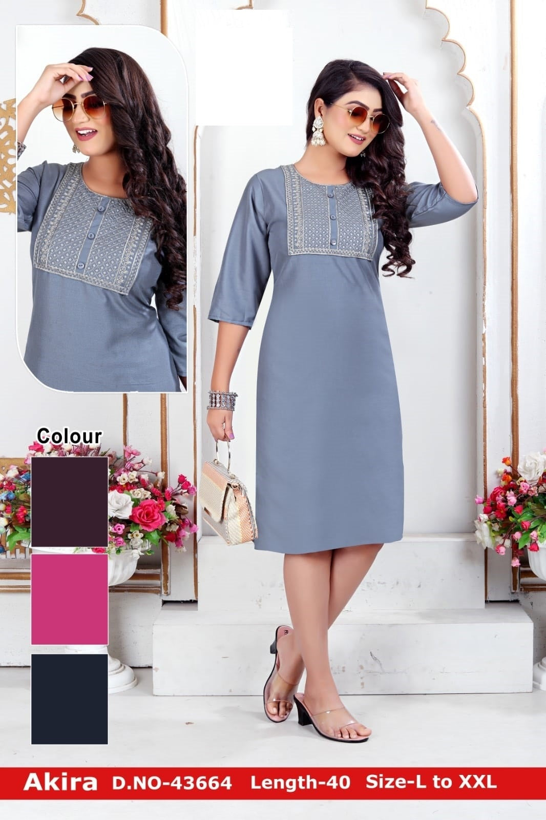 Akira Zoya Rayon Straight Cut Kurtis