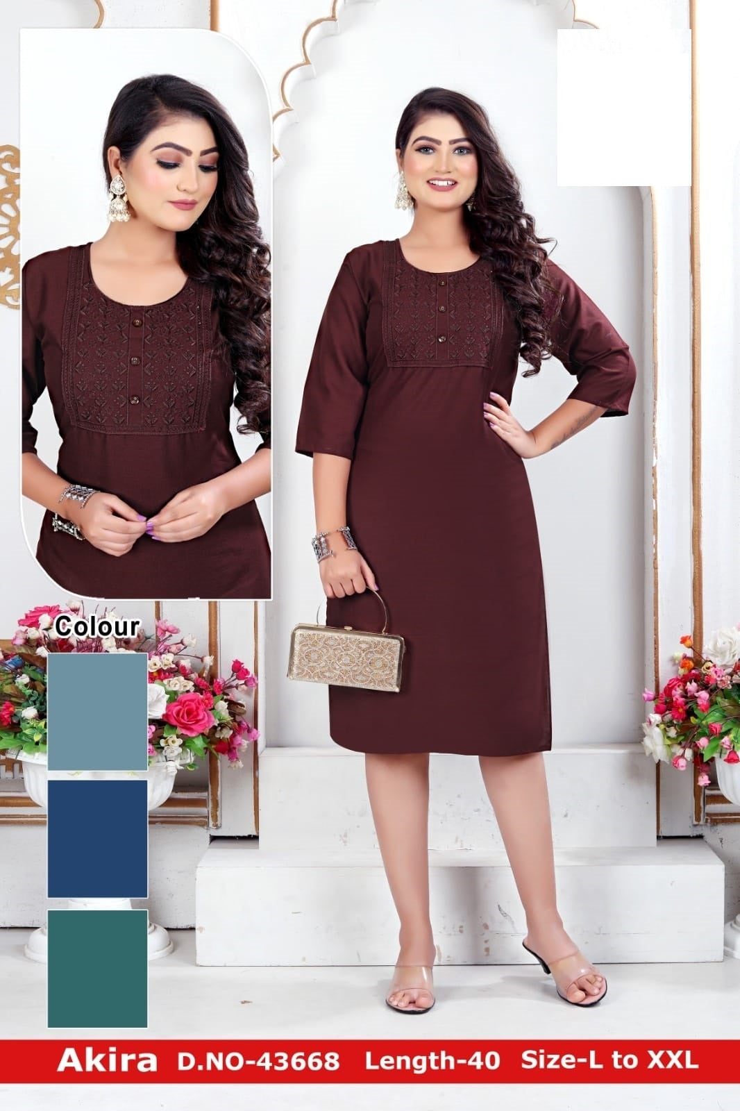 Akira Zoya Rayon Straight Cut Kurtis