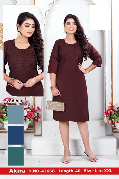 Akira Zoya Rayon Straight Cut Kurtis