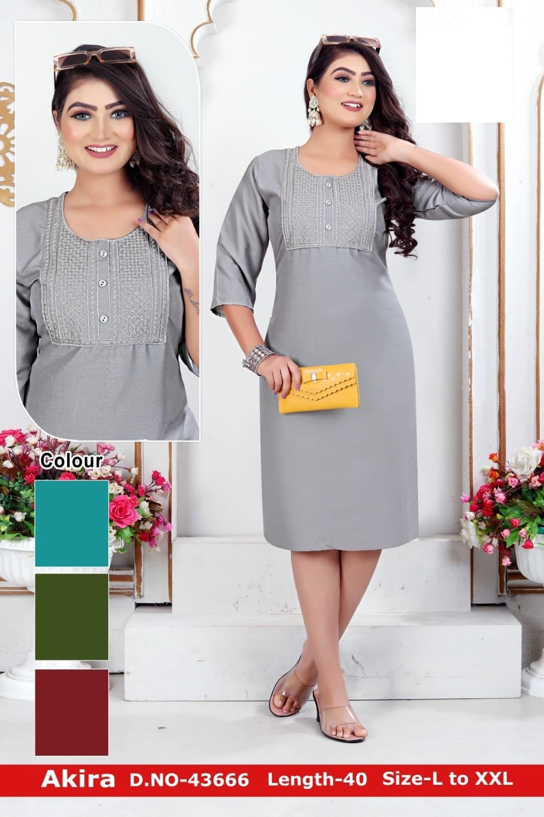 Akira Zoya Rayon Straight Cut Kurtis