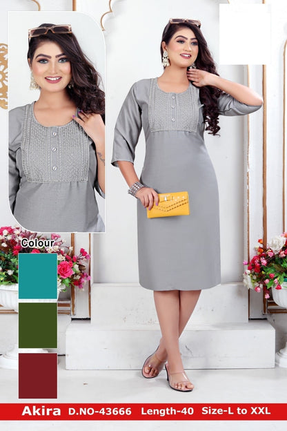 Akira Zoya Rayon Straight Cut Kurtis