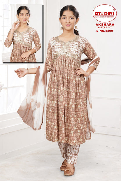 Akshara-8299 Dt Devi Cotton Girls Readymade Pant Suits