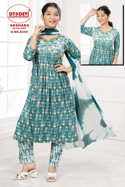 Akshara-8299 Dt Devi Cotton Girls Readymade Pant Suits