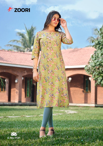 Akshara Vol 24 Zoori Rayon Long Straight Kurti