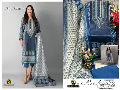 Al Azara Vol 3 Keval Fab Cotton Karachi Salwar Suits