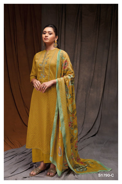 Alexa-1790 Ganga Cotton Silk Plazzo Style Suits