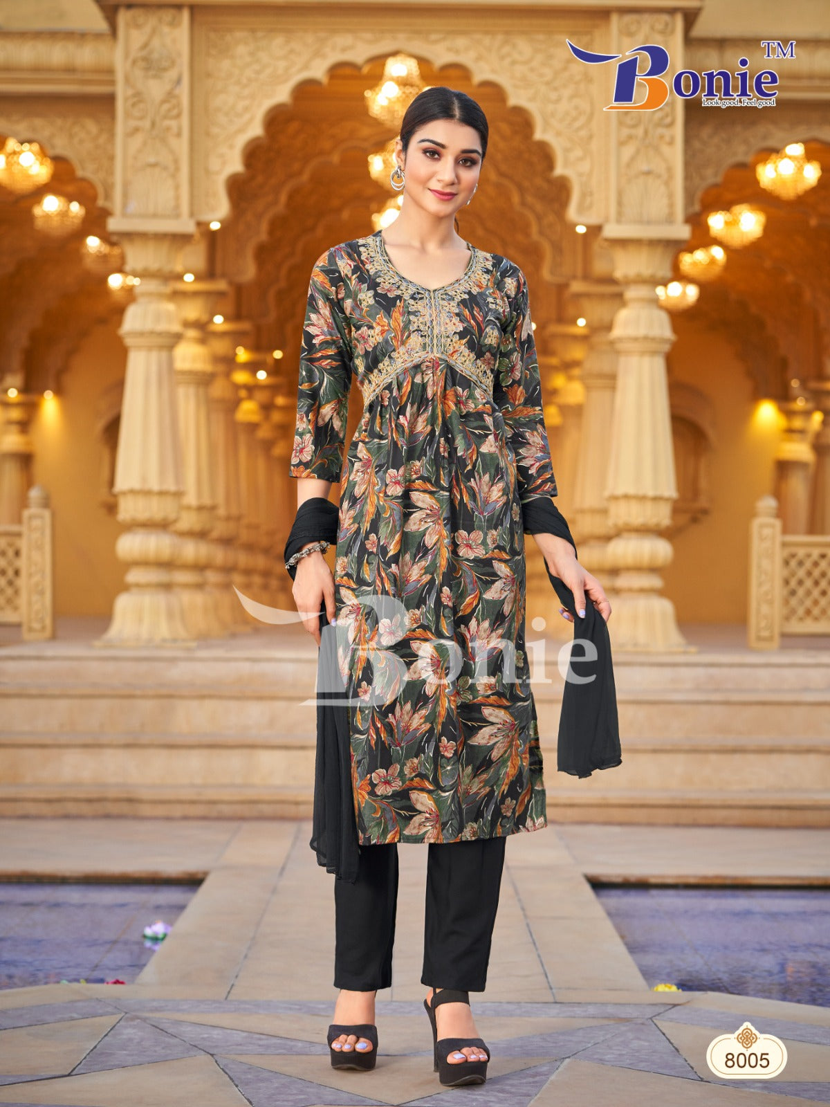 Alia-8 Bonie Rayon Readymade Pant Style Suits