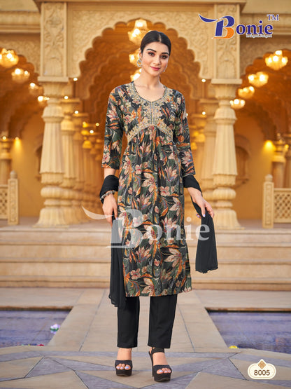 Alia-8 Bonie Rayon Readymade Pant Style Suits