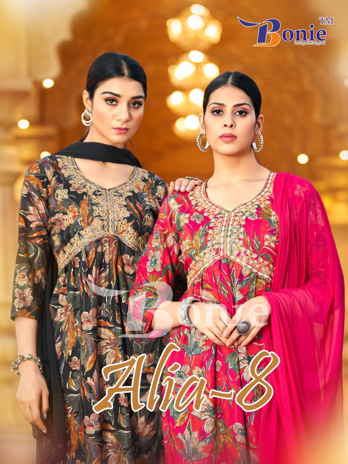 Alia-8 Bonie Rayon Readymade Pant Style Suits