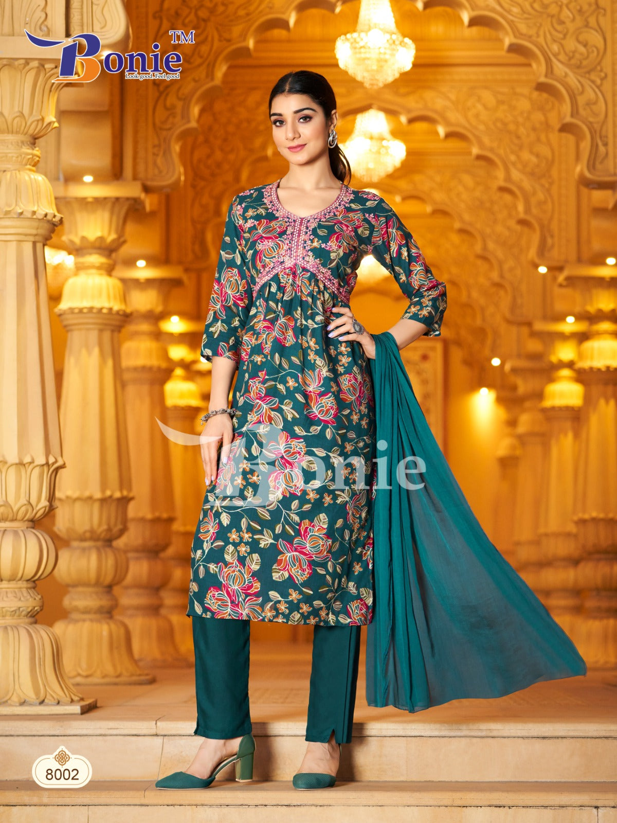 Alia-8 Bonie Rayon Readymade Pant Style Suits