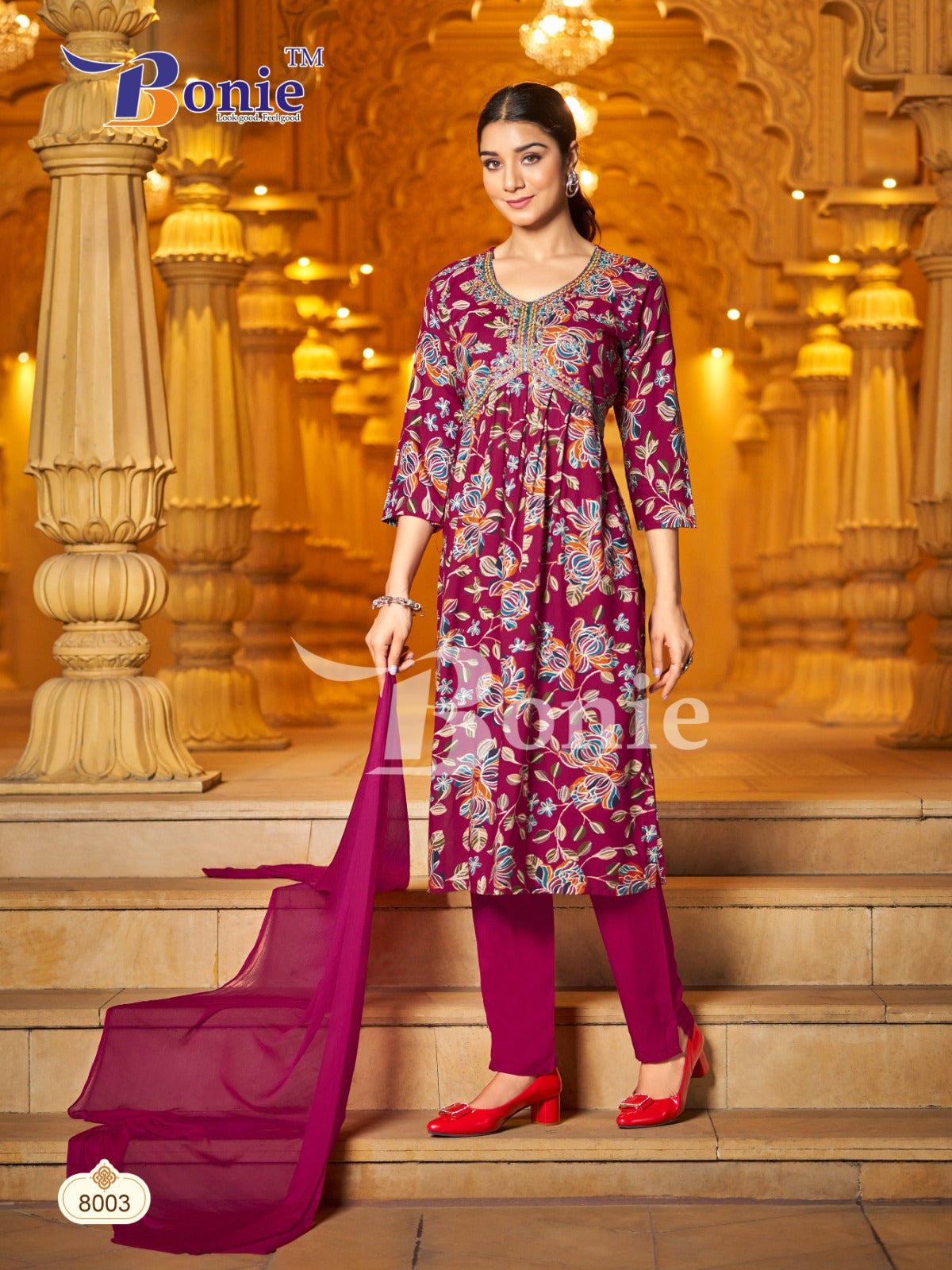 Alia-8 Bonie Rayon Readymade Pant Style Suits