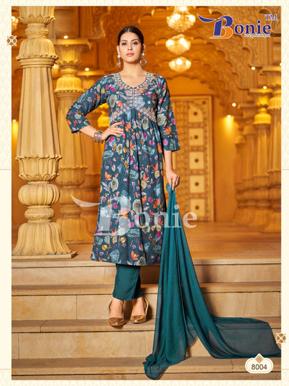 Alia-8 Bonie Rayon Readymade Pant Style Suits