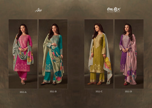 Alifi Omtex Muslin Jacquard Pant Style Suits
