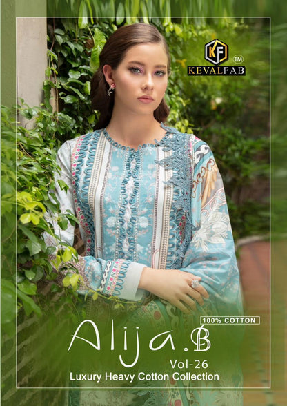 Alija B Vol 26 Keval Fab Cotton Karachi Salwar Suits
