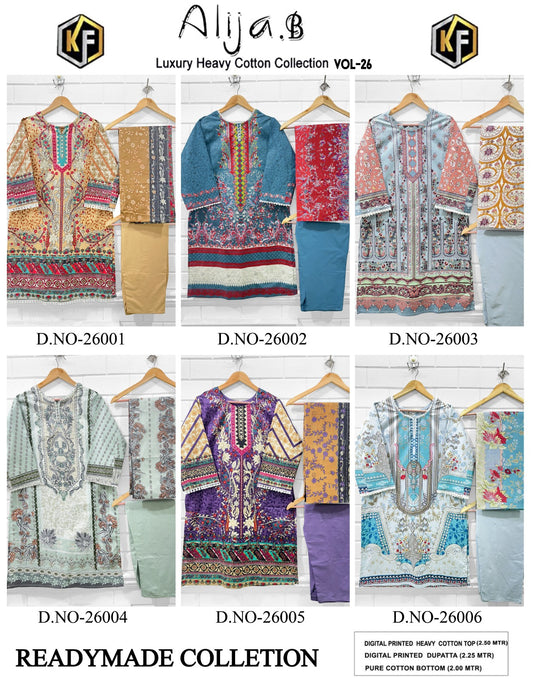 Alija B Vol 26 Keval Fab Cotton Pakistani Readymade Suits
