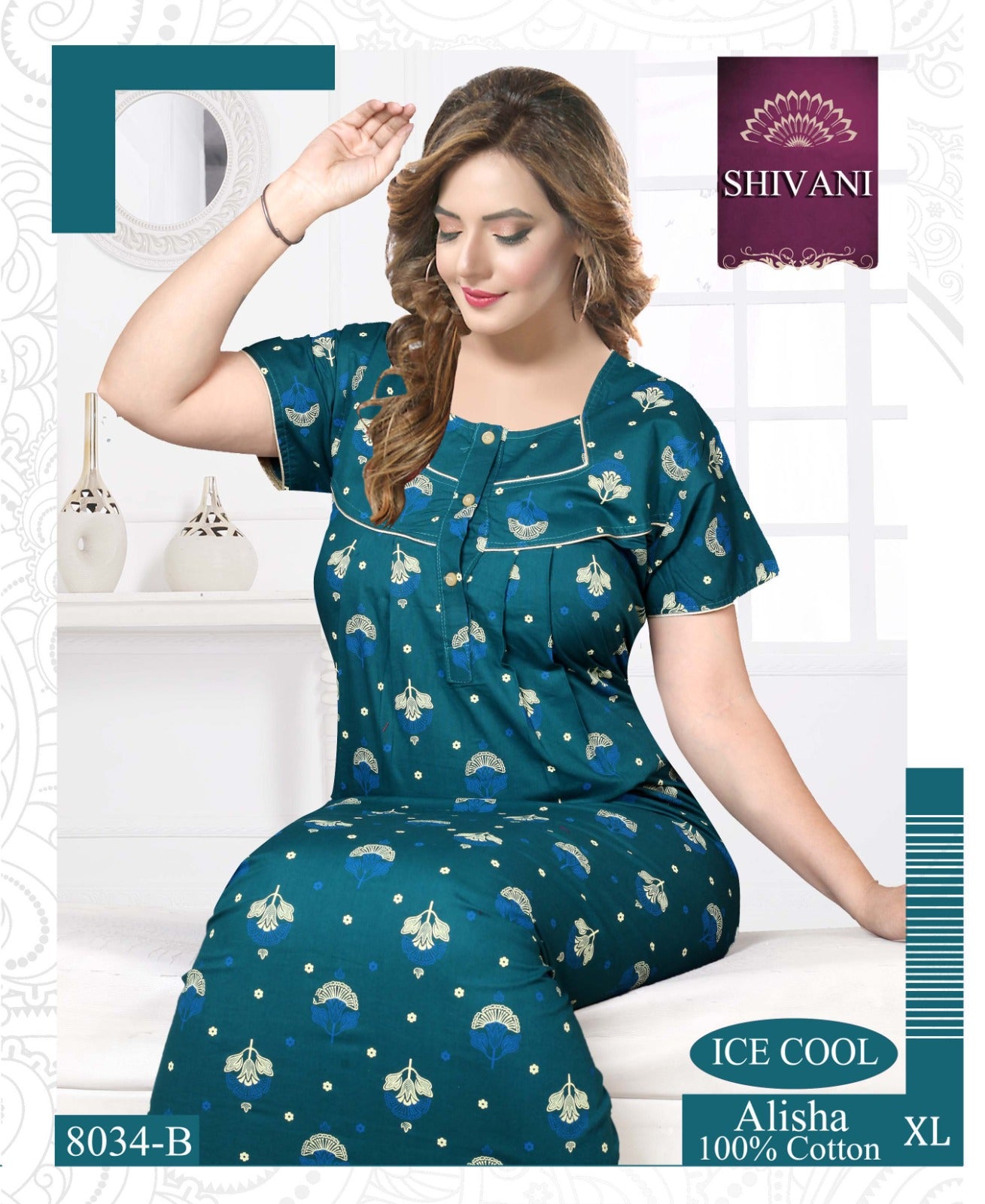 Alisha Shivani Cotton Night Gowns