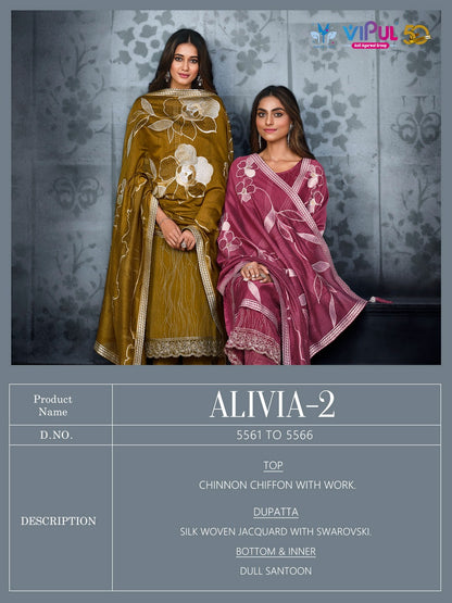 Alivia Vol 2 Vipul Chinon Pant Style Suits
