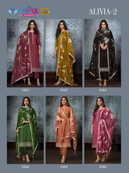 Alivia Vol 2 Vipul Chinon Pant Style Suits