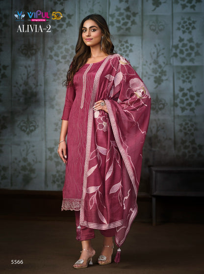 Alivia Vol 2 Vipul Chinon Pant Style Suits
