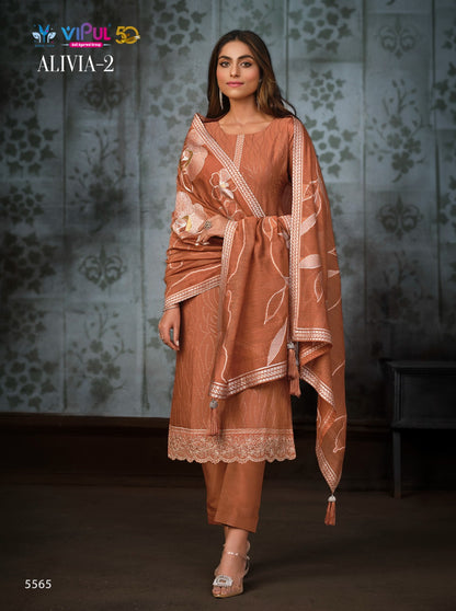 Alivia Vol 2 Vipul Chinon Pant Style Suits