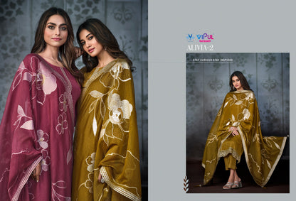 Alivia Vol 2 Vipul Chinon Pant Style Suits