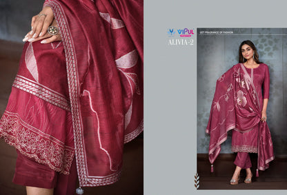 Alivia Vol 2 Vipul Chinon Pant Style Suits
