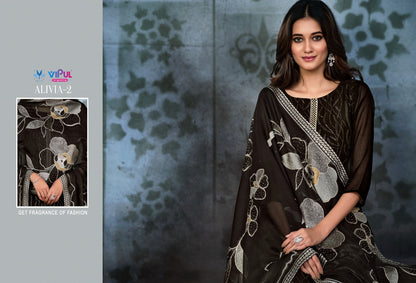 Alivia Vol 2 Vipul Chinon Pant Style Suits