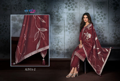 Alivia Vol 2 Vipul Chinon Pant Style Suits