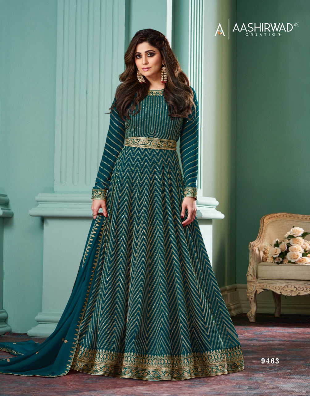 Alizza-Diamond Aashirwad Creation Georgette Readymade Anarkali Suits