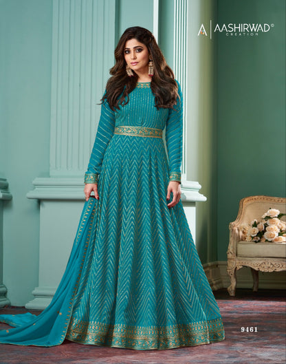 Alizza-Diamond Aashirwad Creation Georgette Readymade Anarkali Suits