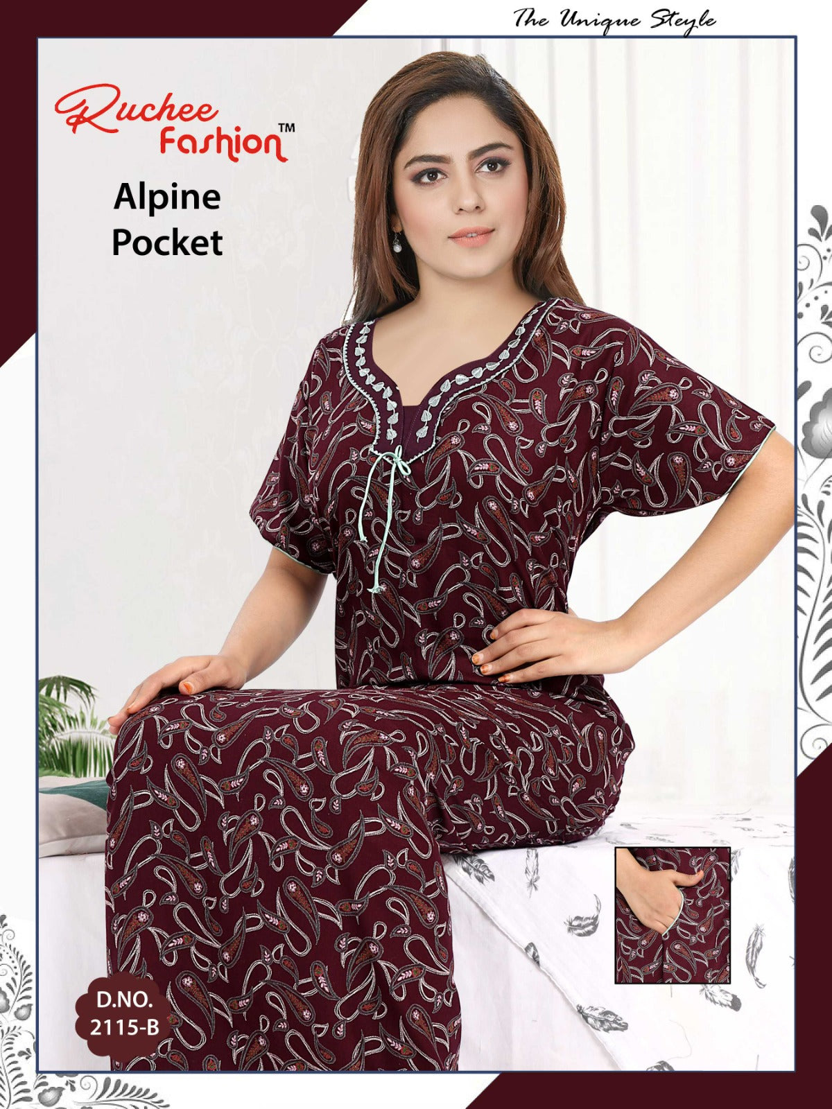 Alpine-2501 Ruchee Fashion Night Gowns